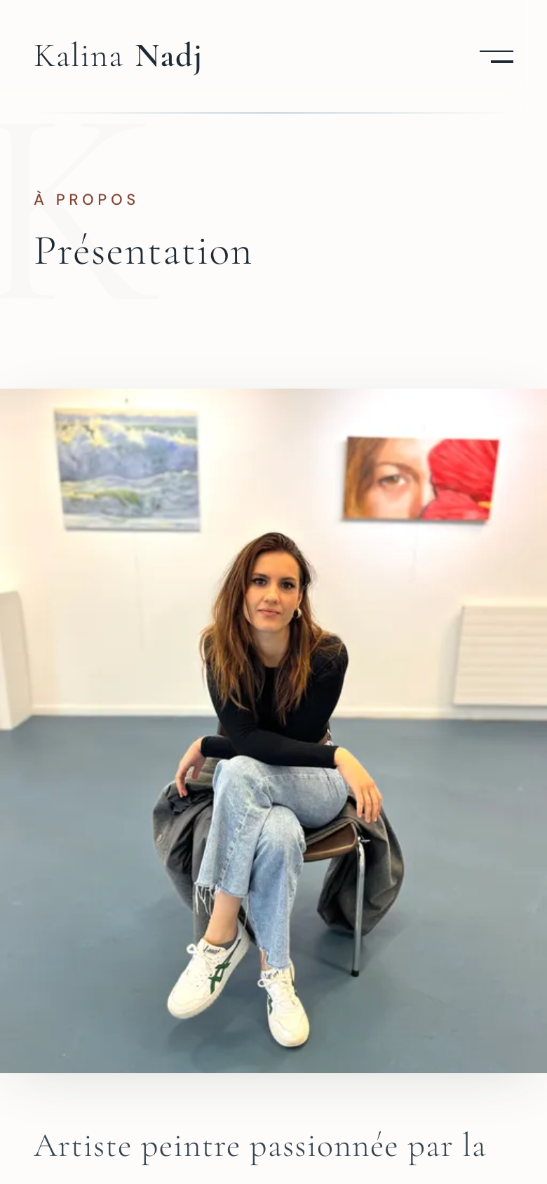 Page à propos Kalina Nadj -- Mobile / 780 x 1688