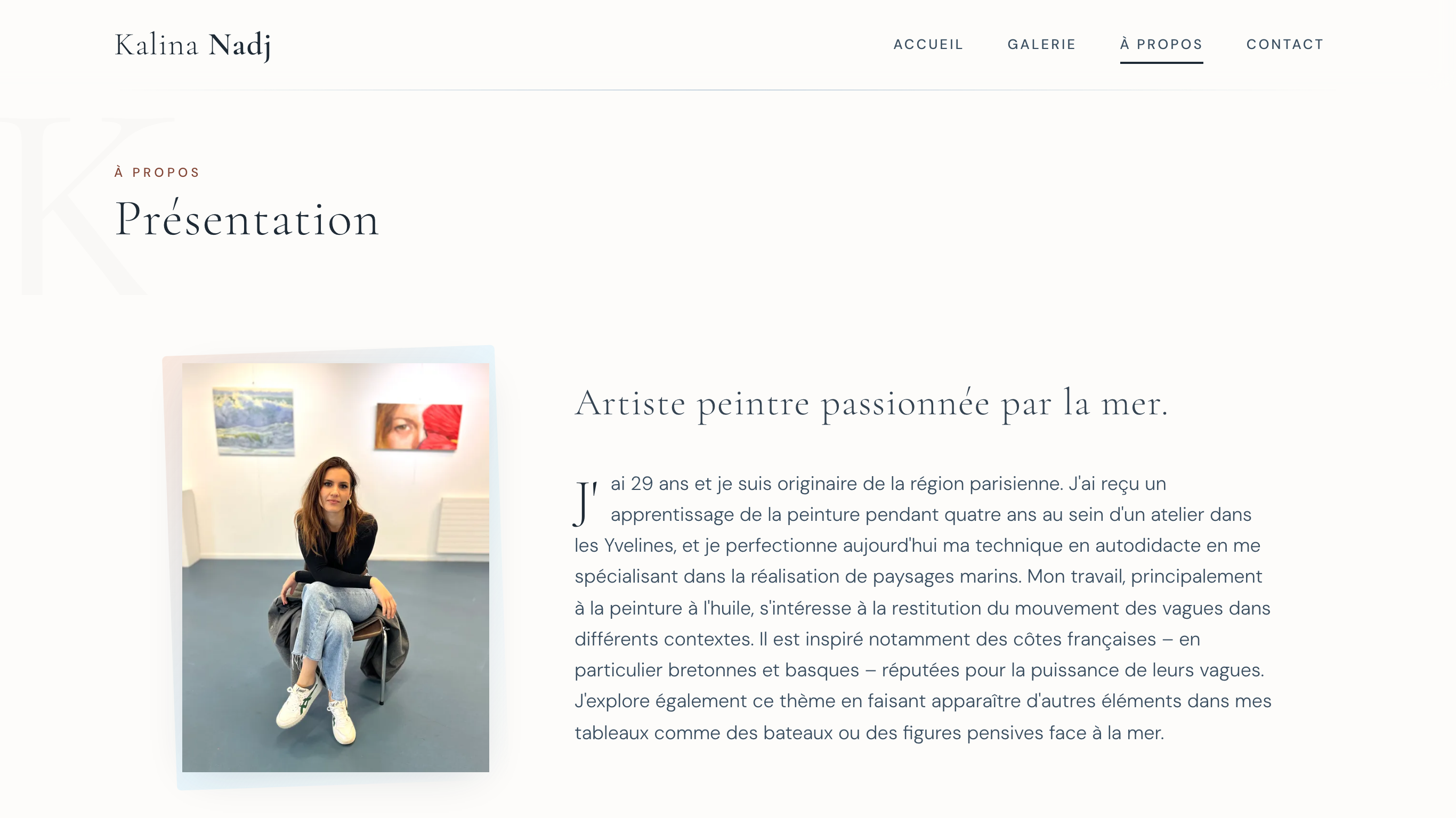 Page à propos Kalina Nadj -- Desktop / 2732 x 1536